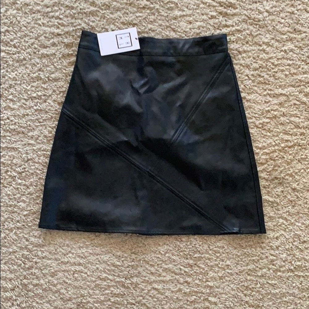 THML Faux Leather Black Skirt